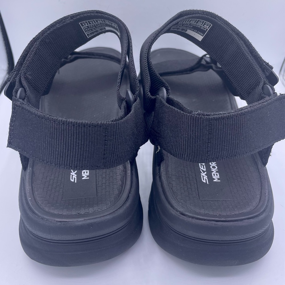 SKECHERS mens sport d’lux walker black sandals Size 12 - Picture 6 of 10